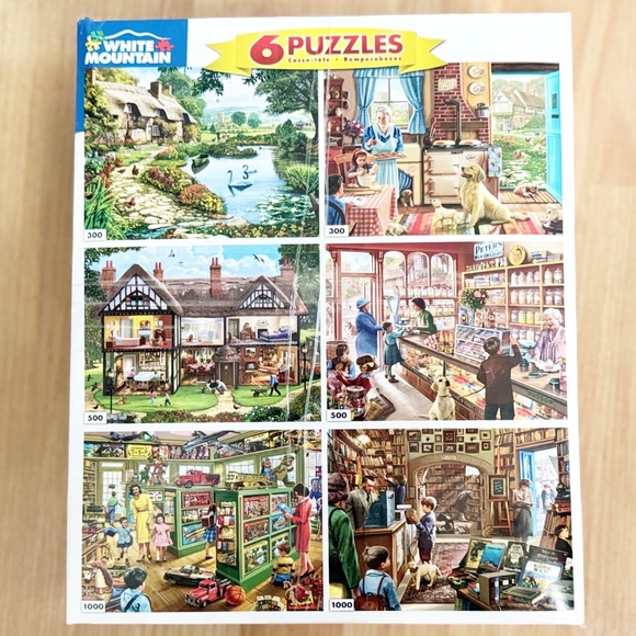 Lot/Set of 6 Jigsaw Puzzles White Mountain 300, 500, 1000 Pcs - Picture 1 of 7